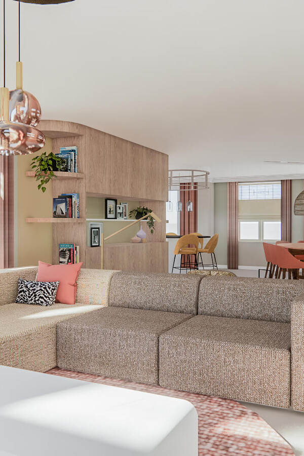 Kleurrijk interieur, Beugen